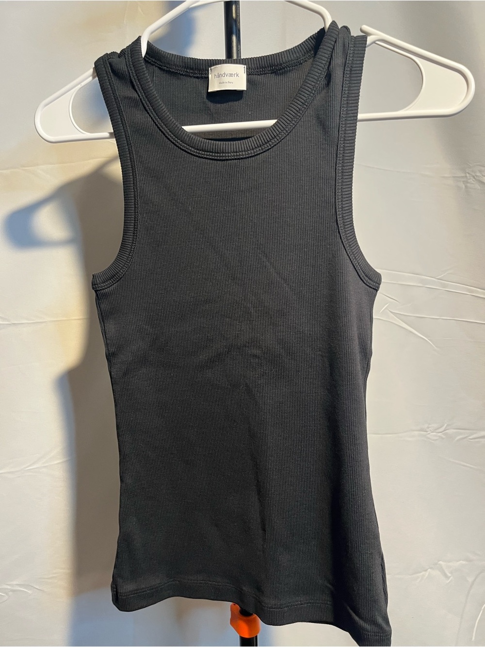 händværk Luxury Ultra Premium Black Peruvian Pima Cotton Ribbed Tank Top SM - Picture 7 of 7